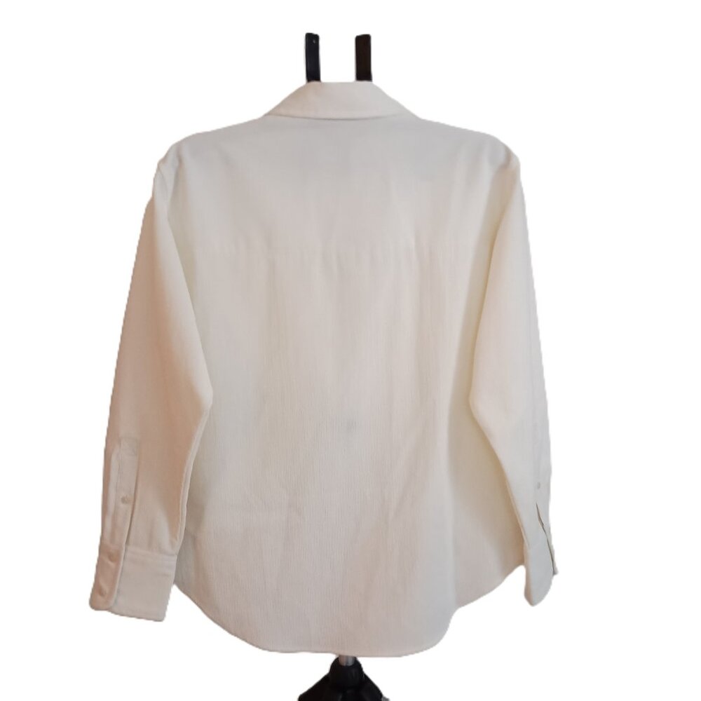 Zara Off White Corduroy Shirt Women’s M Cottagecore - Picture 3 of 15